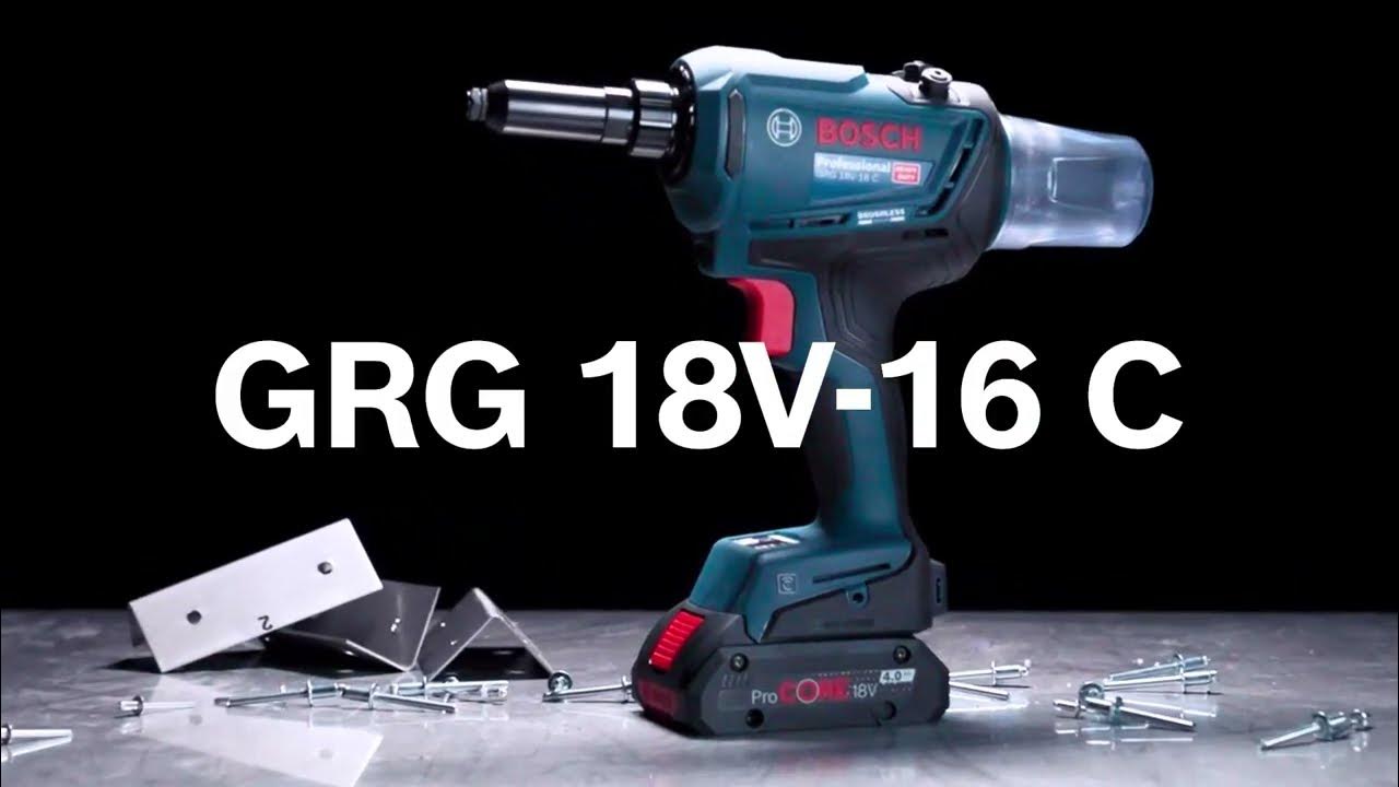 Bosch GRG 18V 16 C one rivet gun for a wide range of rivets and with