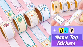 How to make name tag stickers at home _ DIY name tag stickers