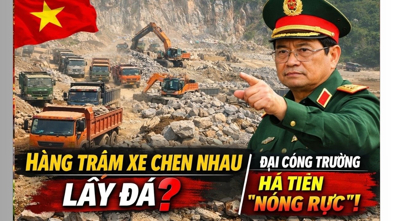 HÀ TIÊN “NÓNG RỰC” ĐẠI CÔNG TRƯỜNG HÀNG TRĂM XE CHEN NHAU TẠI MỎ ĐÁ, TĂNG TỐC ĐỔ ĐÁ CHO ĐƯỜNG VƯỢT B