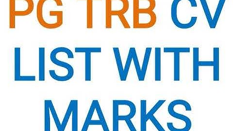 PG TRB CV list with marks abstract