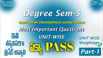 Degree Semester 5 - Application Development Using Python Most Important Questions Unit-Wise UGExams