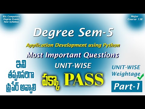 Degree Semester 5 - Application Development Using Python Most Important Questions Unit-Wise UGExams