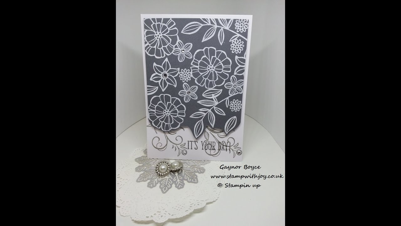 white heat embossing with falling flowers Stampin up - YouTube
