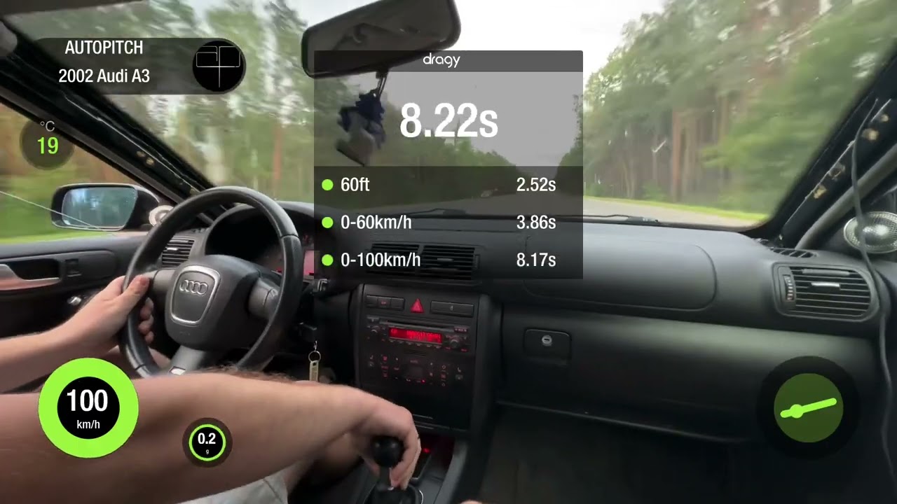 Audi A3 1.9TDi (ASZ) MT FWD 2002 STAGE 1. 0-100 acceleration