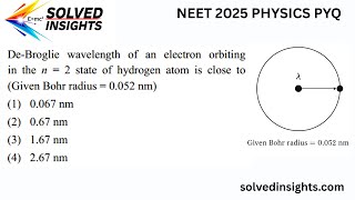 NEET 2025 Physics PYQ | De-Broglie Wavelength of Electron in Hydrogen Atom (n=2) | Solved Insights
