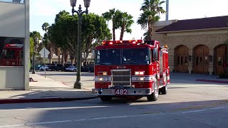 LAFD Engine 482 (Reserve) (Lots of Horn) Responding from Station 27