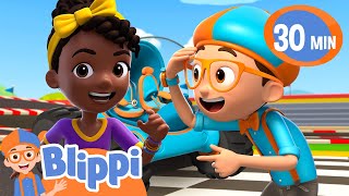raod trip to the race track blippi and meekah podcast blippi wonders educational videos