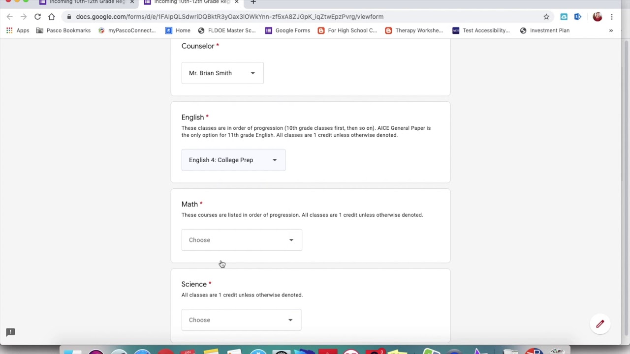 10th 12th Grade Registration 2020 2021 Tutorial - YouTube