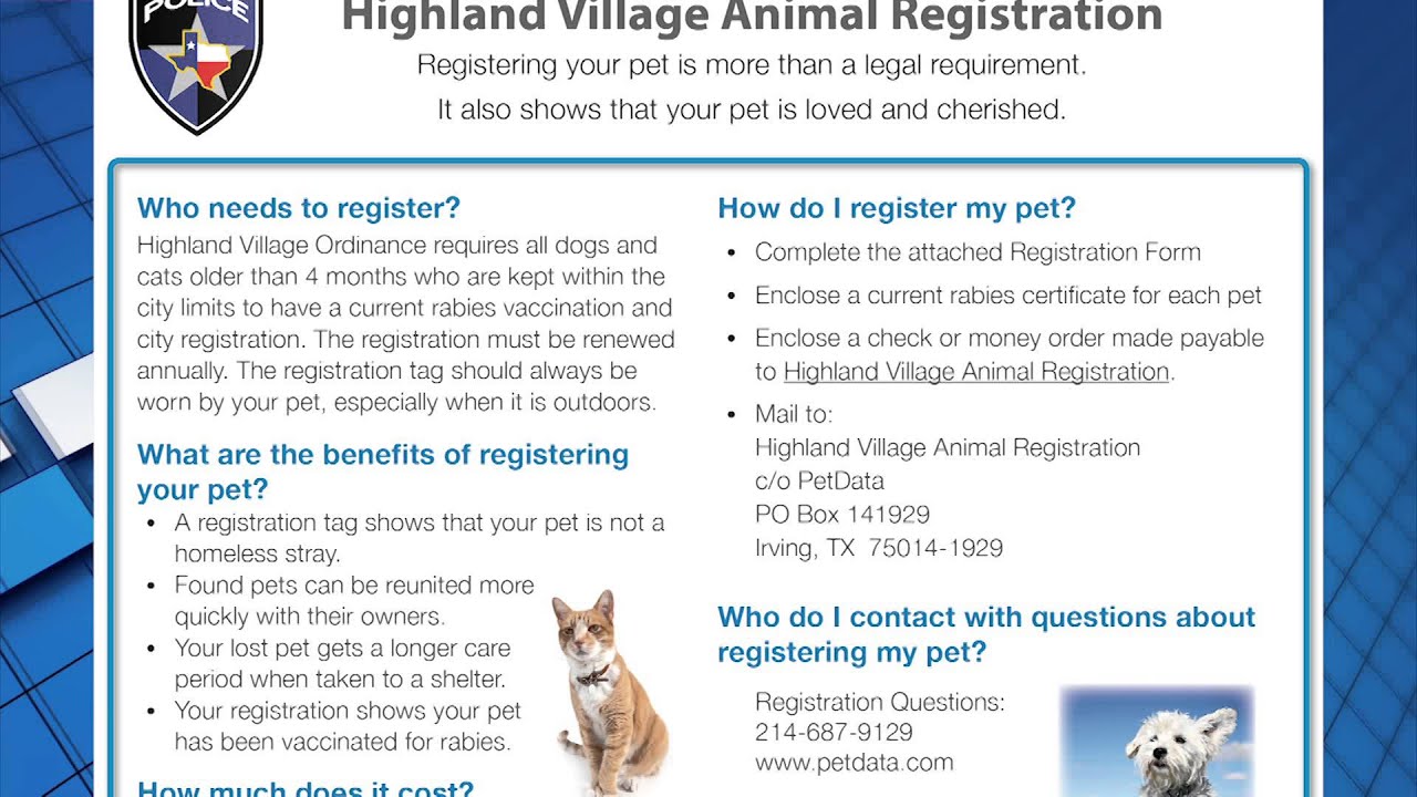 register your pet