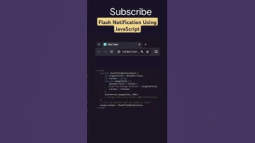 Using Javascript Make Flash Notification Usimg Javascript #html #css #javascript