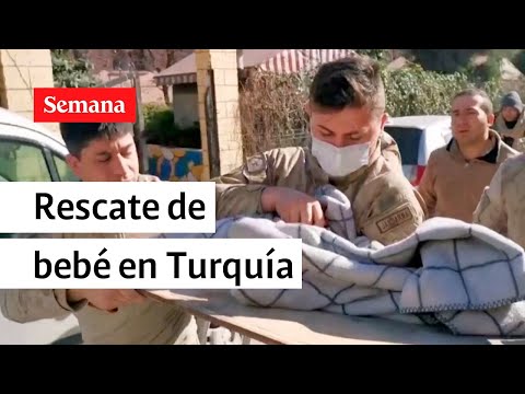 Rescatan a otro recién nacido tras terremoto en Turquía | Semana noticias