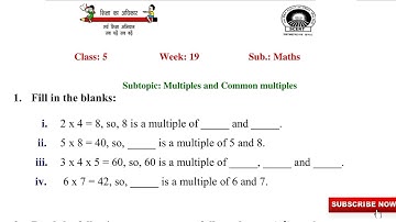 EDMC Class 5 Maths Week 19 multiples and common multiples @KNOWLEDGEKINGDOMsolution kaksha 5 ganit saptah