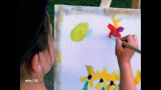 gettyimages abks138 640 adpp A girl painting on her easel. - stock video