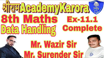 Class 8th maths Ch-11 (Data Handling ), Ex-11.1