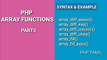 Php Array Functions|Part3|PHP TAMIL
