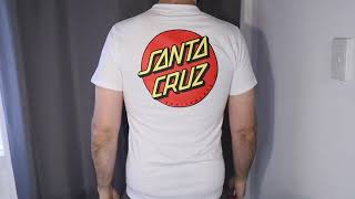 SANTA CRUZ Mens Classic Dot Regular Short Sleeve T-Shirt Overview - White