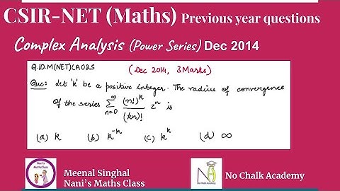 Complex Analysis (Power Series), CSIR UGC NET Question, Dec 2014 (Q.ID.M(NET)CA02S)
