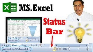 excel status bar - How to use status bar by learning center in urdu/hindi