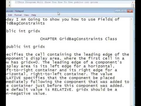 Java Programming Tutorial -GridBagConstraints-1- public int gridx