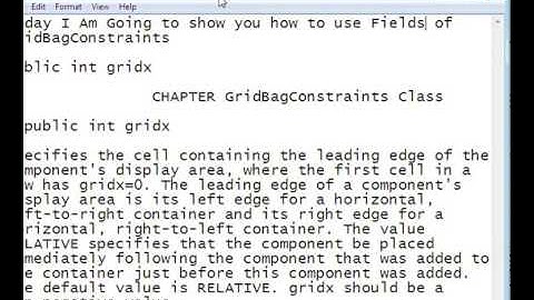 Java Programming Tutorial -GridBagConstraints-1- public int gridx