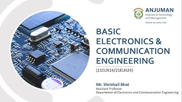 Basic Electronics & Communication Engineering (21ELN14 | 21ELN24) | Module 3 | Lecture 1 | VTU
