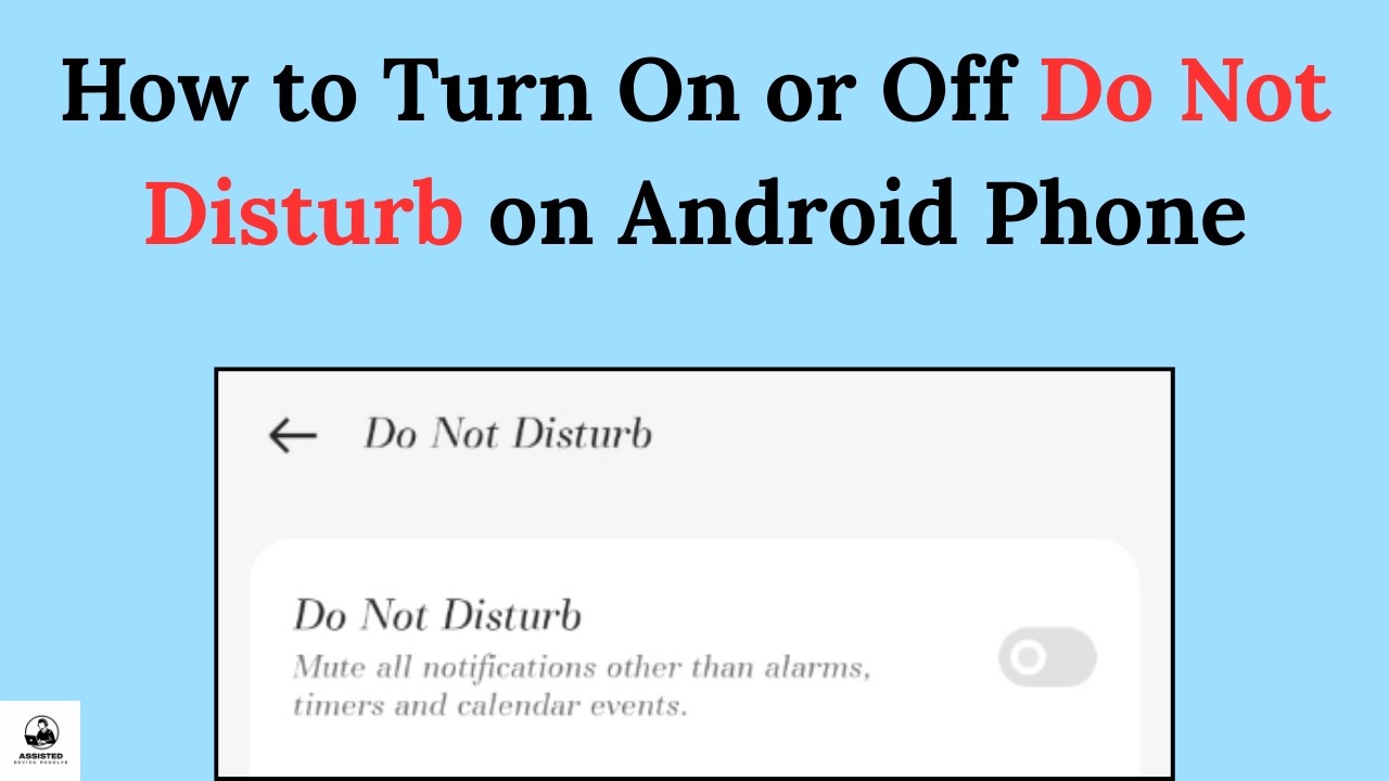 How to Turn On or Off Do Not Disturb on Android Phone - YouTube