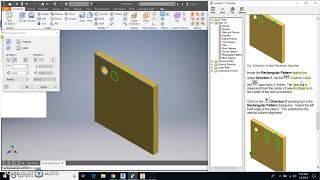 Rectangular Pattern Feature from Inventor 11 Tutorials Profile