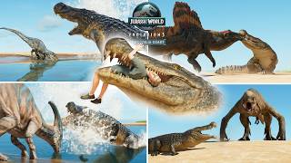 DEINOSUCHUS Ambushing All Dinosaurs! Interactions, Babies & Battles - Jurassic World Evolution 3 screenshot 5