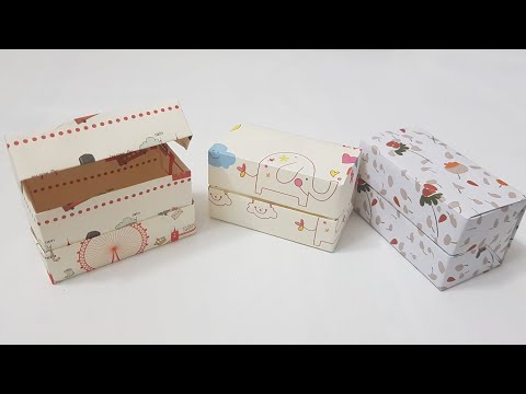 Cách gấp hộp quà có nắp hình chữ nhật bằng giấy-how to make paper gift box-gấp xếp giấy-paper craft | Foci