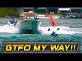 WARNING: CAPTAIN DOESN&#39;T SEE KAYAKER AND NEARLY RUNS HIM OVER! | WAVY BOATS | BOYNTON INLET