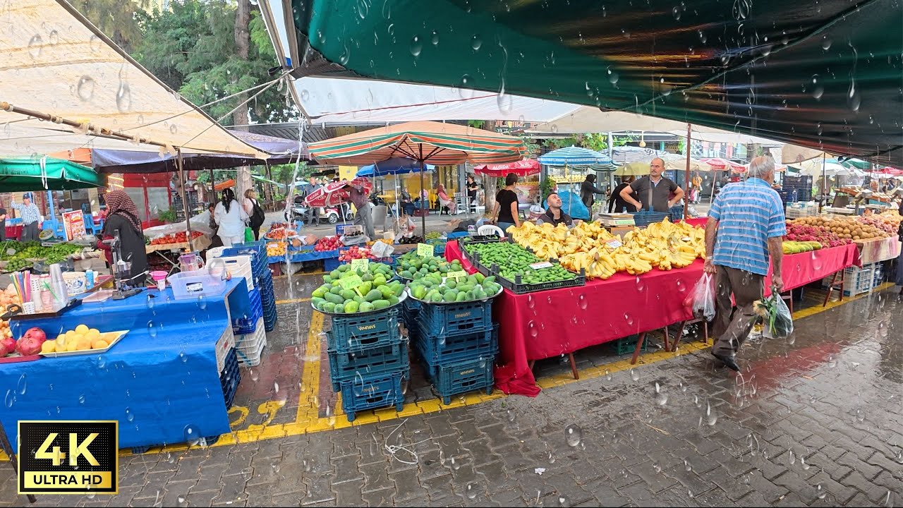 Alanya City Center Friday Market | Antalya Turkey | [4K HD]