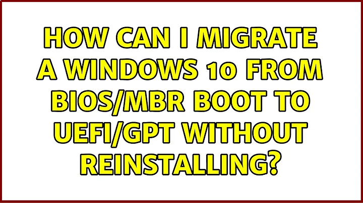 How can I migrate a Windows 10 from BIOS/MBR boot to UEFI/GPT without reinstalling?