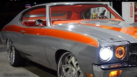 WhipAddict: Sick Procharged 1970 Chevelle Tuckin' 24s, Custom Orange Interior, Kandy Orange Paint