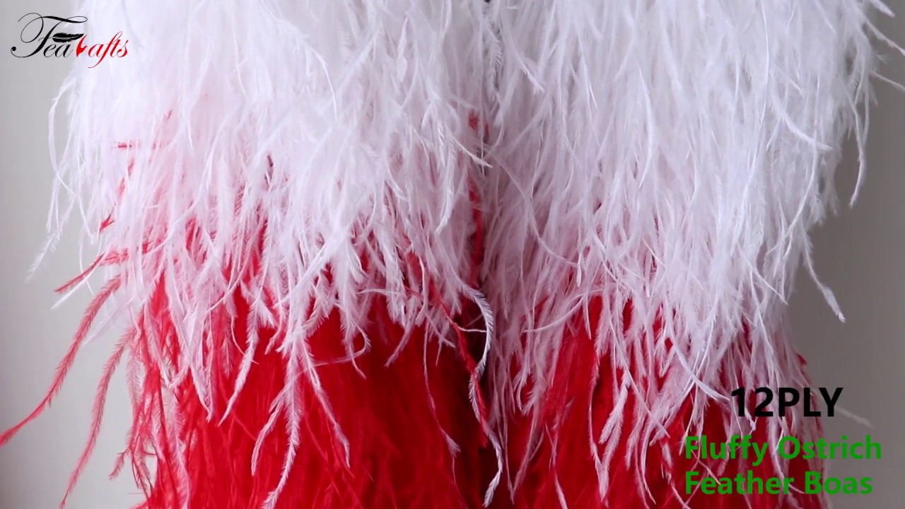 Custom High-Quality 12PLY Fluffy Ostrich Feather Boas For Luxury Party Shawl Dancing Dress Sewing