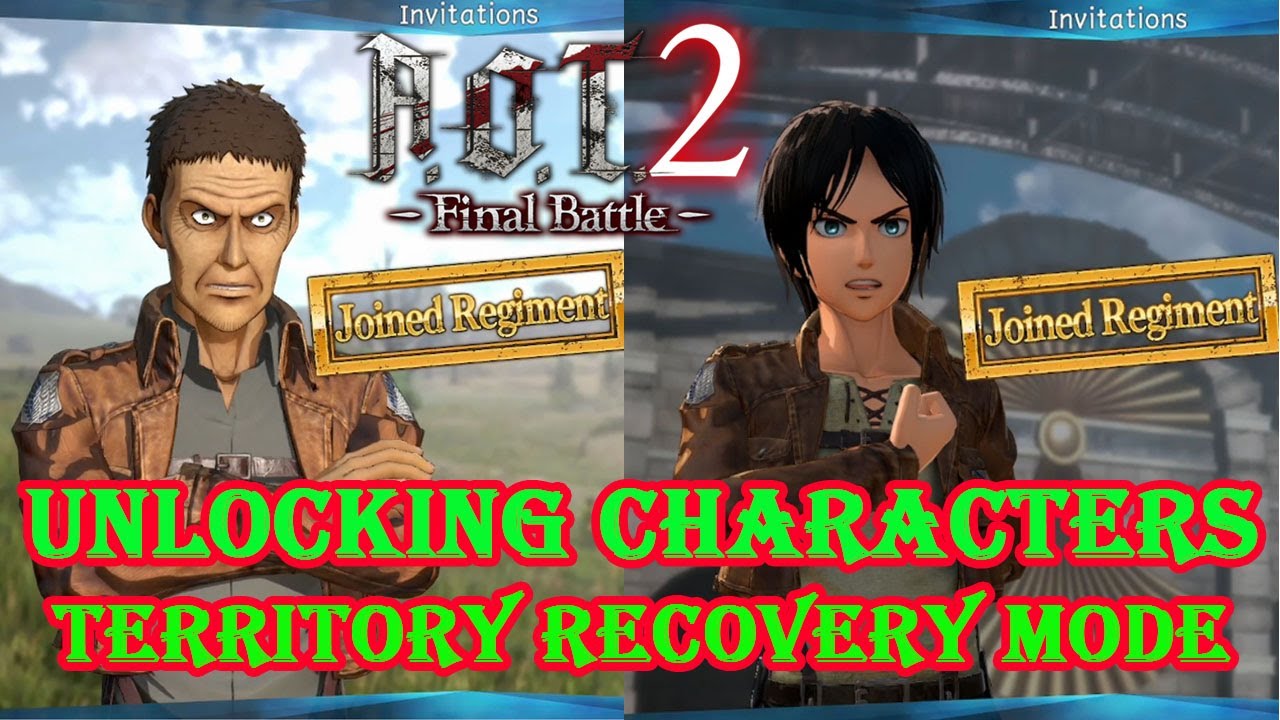How to Unlock All The Characters in The Territory Recovery Mode AOT 2 Final Battle YouTube