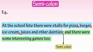 Usage Of Semi-Colon | English | Grade-4,5 | Tutway |