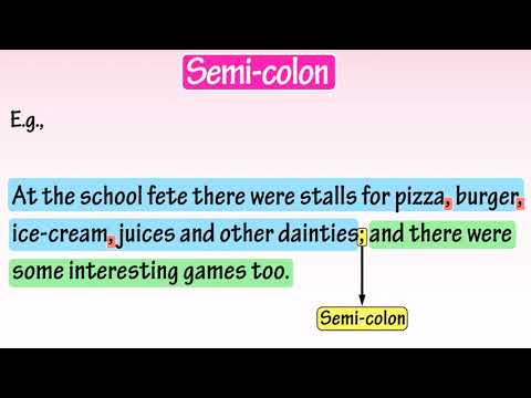 Usage Of Semi-Colon | English | Grade-4,5 | Tutway |