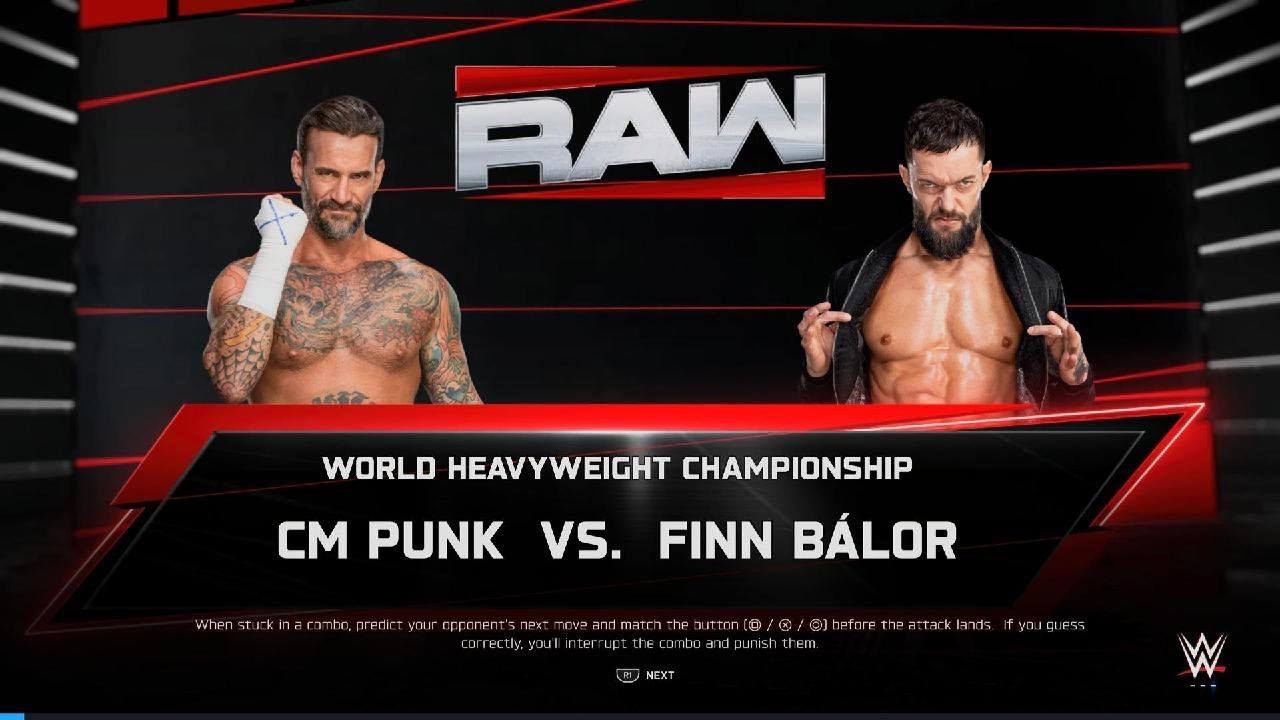 WWE 2K25 CM Punk Vs Finn Balor For The World heavyweight Champion RAW prediction