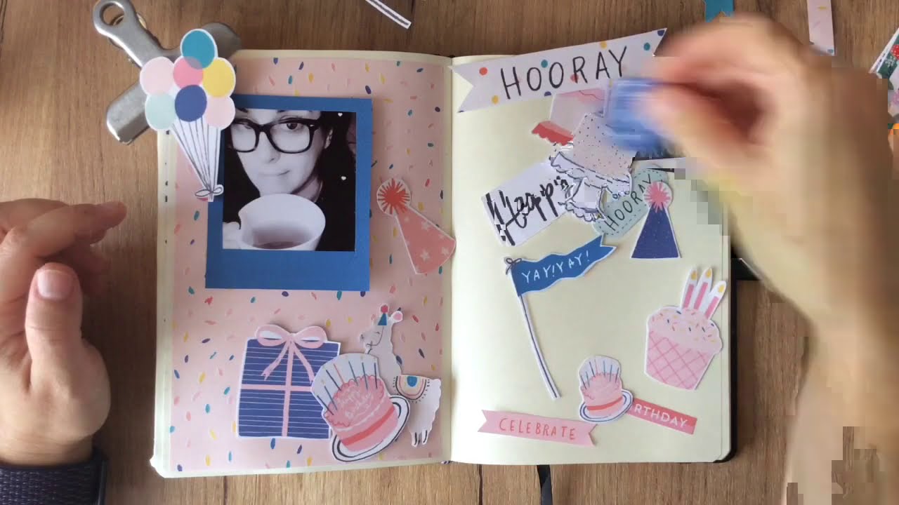 Birthday page Crate Paper Hooray journal with me