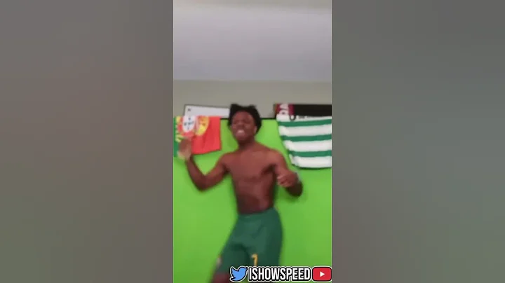 iShowSpeed Jumps into Camera after Hitting 17 Million Subs #ishowspeed #ronaldo #shorts