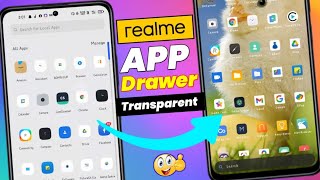 How to transparent realme app drawer | realme app drawer transparent kaise kare | app drawer screenshot 1