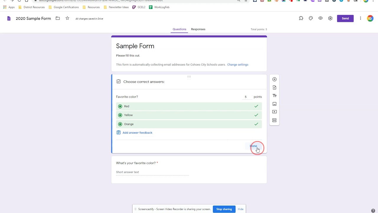Set an Answer Key in Google Forms - YouTube