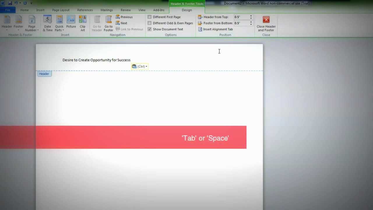 Microsoft Word 2010 Add Header with Page Number YouTube