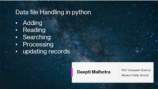 Data File Handling : Python class XII Computer Science