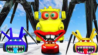 Epic Escape From The Lightning McQueen Bots Eater & Robot Mater Spider Eater Car McQueen VS McQueen Resimi