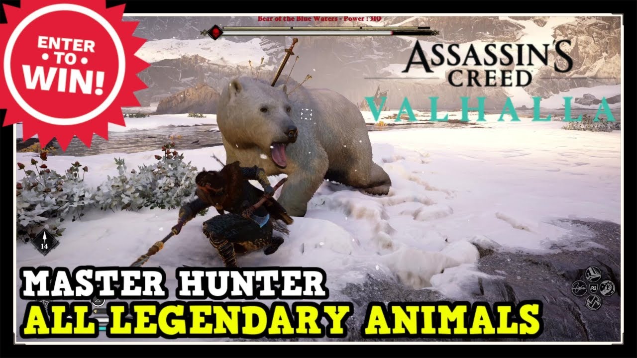Assassin S Creed Valhalla All Legendary Animal Locations Master Hunter Trophy Achievement Guide Youtube