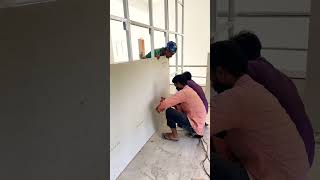 Cement fibre board partition work