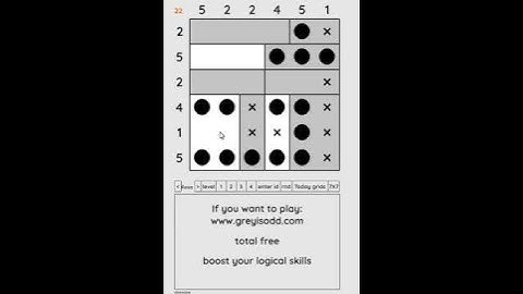 Grey is Odd - Today grids. Solution level 3 6X6 dated 08-10-2024 #logicpuzzles #logicgames  #games