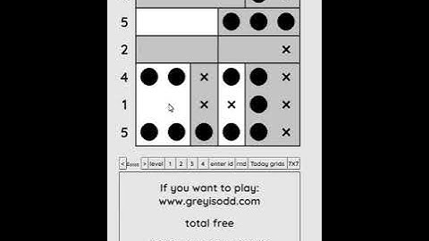 Grey is Odd - Today grids. Solution level 3 6X6 dated 08-10-2024 #logicpuzzles #logicgames  #games