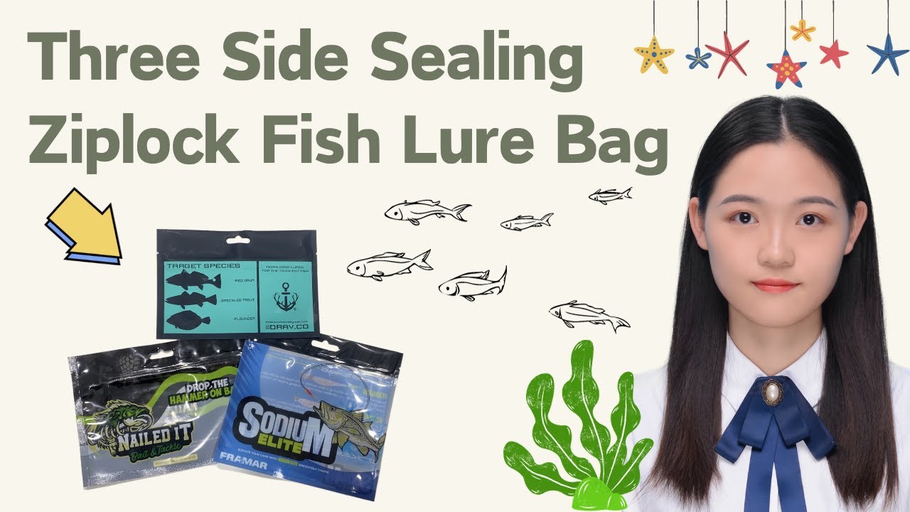 Custom Three Side Sealing Ziplock Fish Lure Bags YouTube